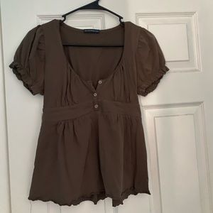 Brandy Melville Blair Cotton Ruffle Top